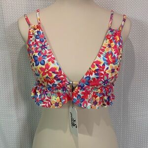 2 piece ruffle bikini, high waist, size medium NWT